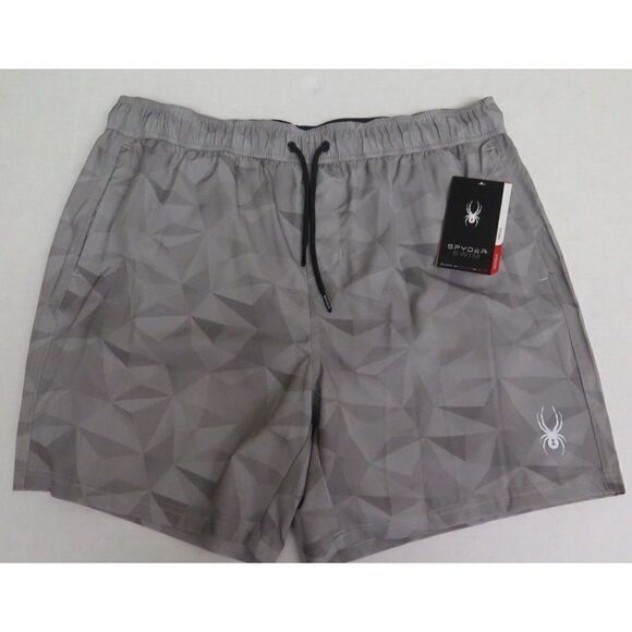 Spyder Swim S923057 ALY Men's Sz 2XL Gray Tristar 7" Swim Trunk Shorts - Picture 1 of 6